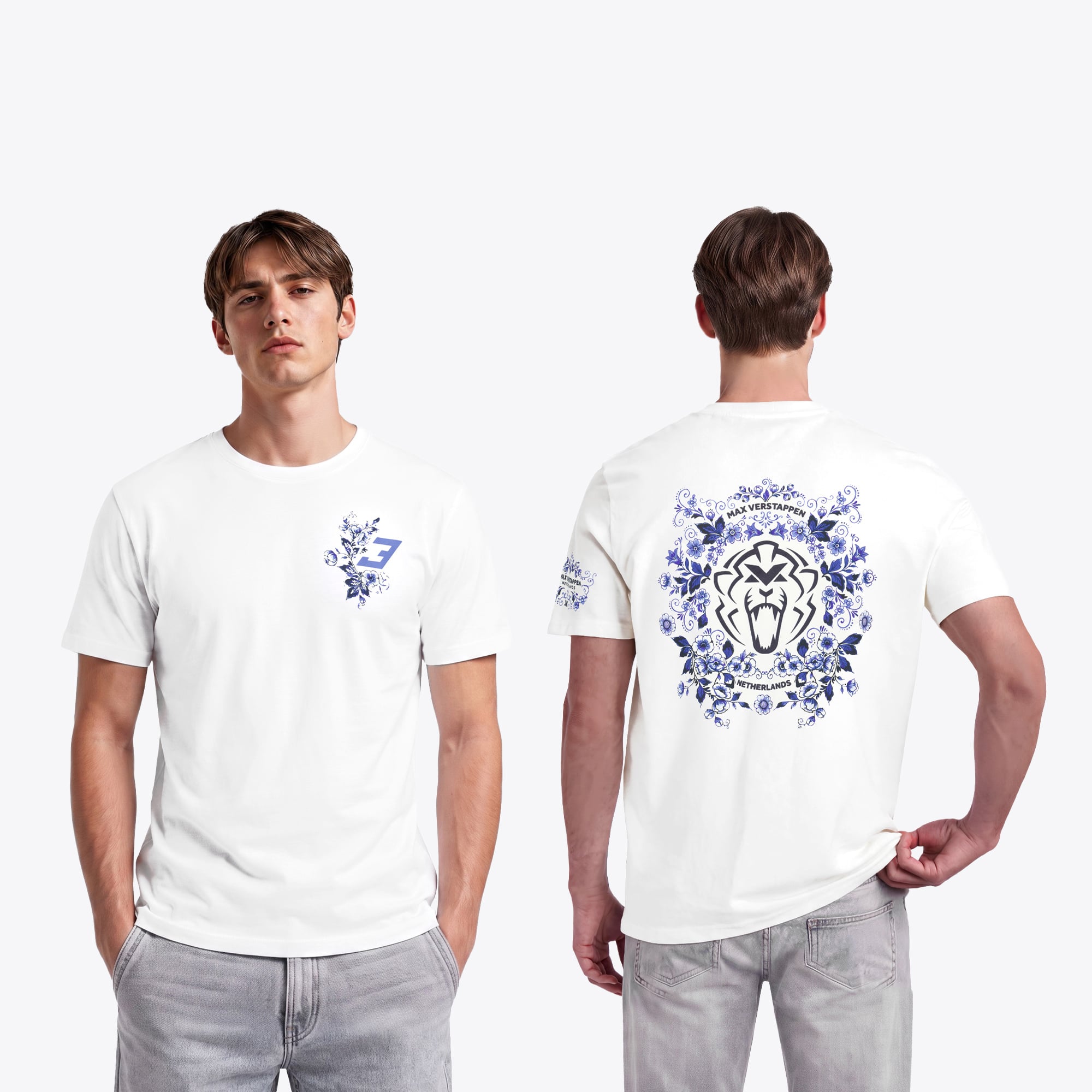 Unleash the Lion Delfts Blauw Graphic T-Shirt - Mens
