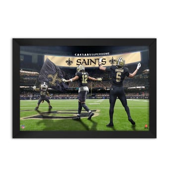 New Orleans Saints Chris Olave & Tyler Shough 27" x 39" Two-Player Framed Print