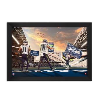 Seattle Seahawks Jaxon Smith-Njigba & Sam Darnold 27" x 39" Two-Player Framed Print