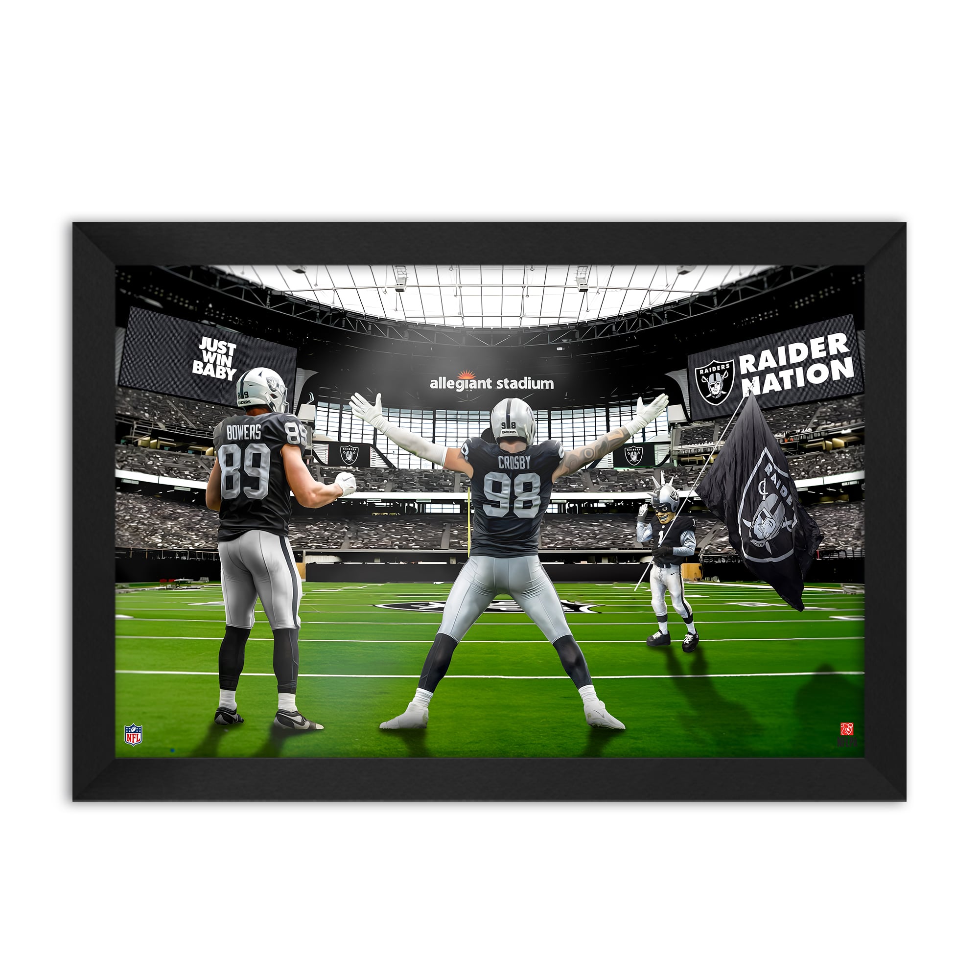 Las Vegas Raiders Brock Bowers & Maxx Crosby 27" x 39" Two-Player Framed Print