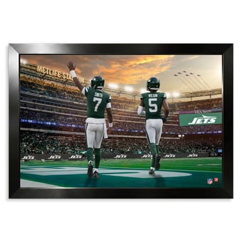 New York Jets Garrett Wilson & Geno Smith 27" x 39" Two-Player Framed Print
