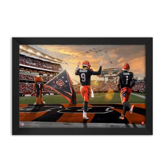 Cincinnati Bengals Joe Burrow & Ja'Marr Chase 27" x 39" Two-Player Framed Print