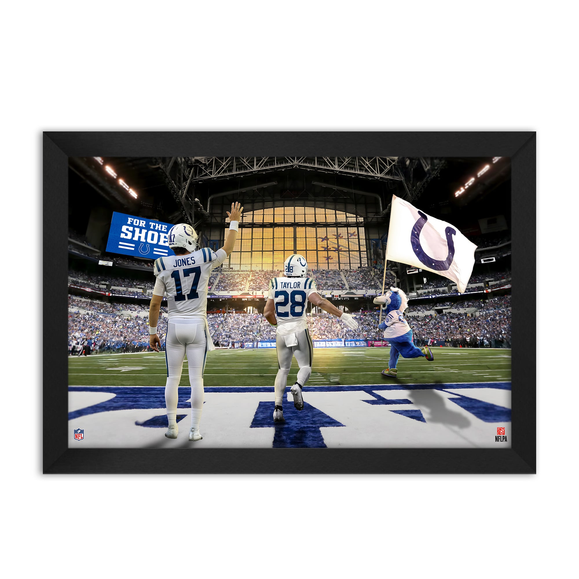 Indianapolis Colts Daniel Jones & Jonathan Taylor 27" x 39" Two-Player Framed Print