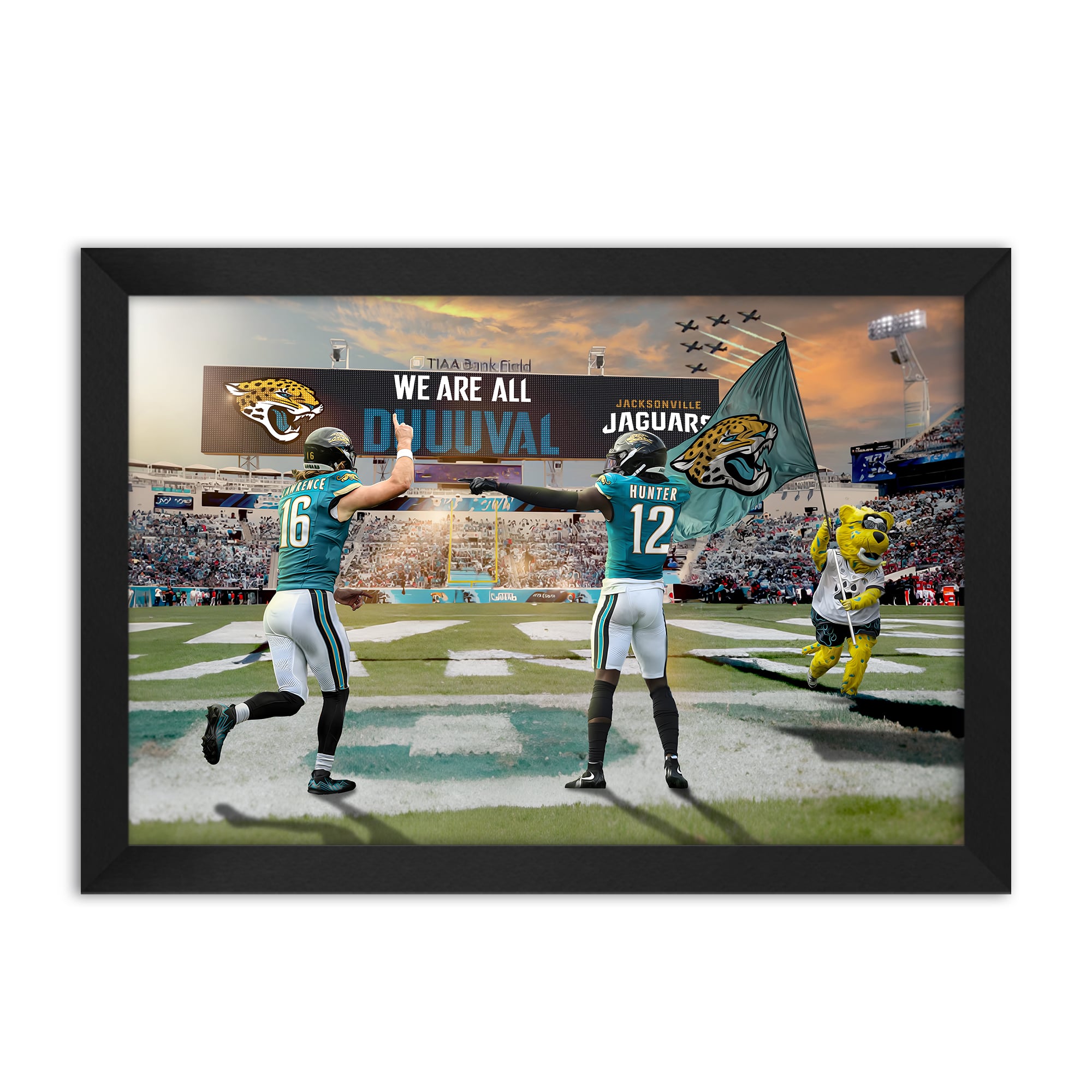 Jacksonville Jaguars Trevor Lawrence & Travis Hunter 14" x 20" Two-Player Framed Print