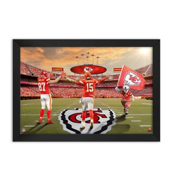 Kansas City Chiefs Travis Kelce & Patrick Mahomes 14" x 20" Two-Player Framed Print