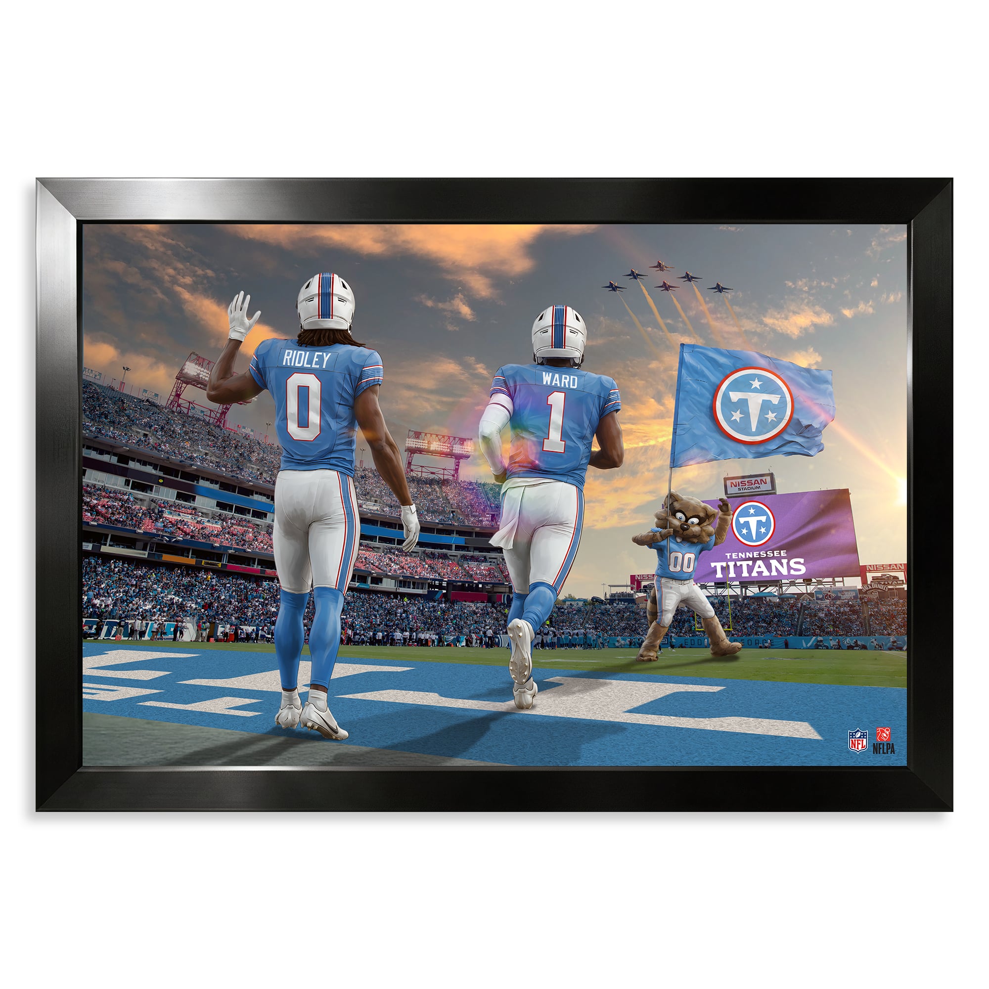 Tennessee Titans Calvin Ridley & Cam Ward 14" x 20" Two-Player Framed Print
