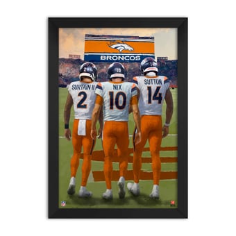 Denver Broncos Patrick Surtain II, Bo Nix & Courtland Sutton 14" x 20" Three-Player Framed Print