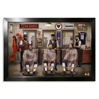 Chicago Bears Rome Odunze, D'Andre Swift & Caleb Williams 27" x 39" Barbershop Framed Print