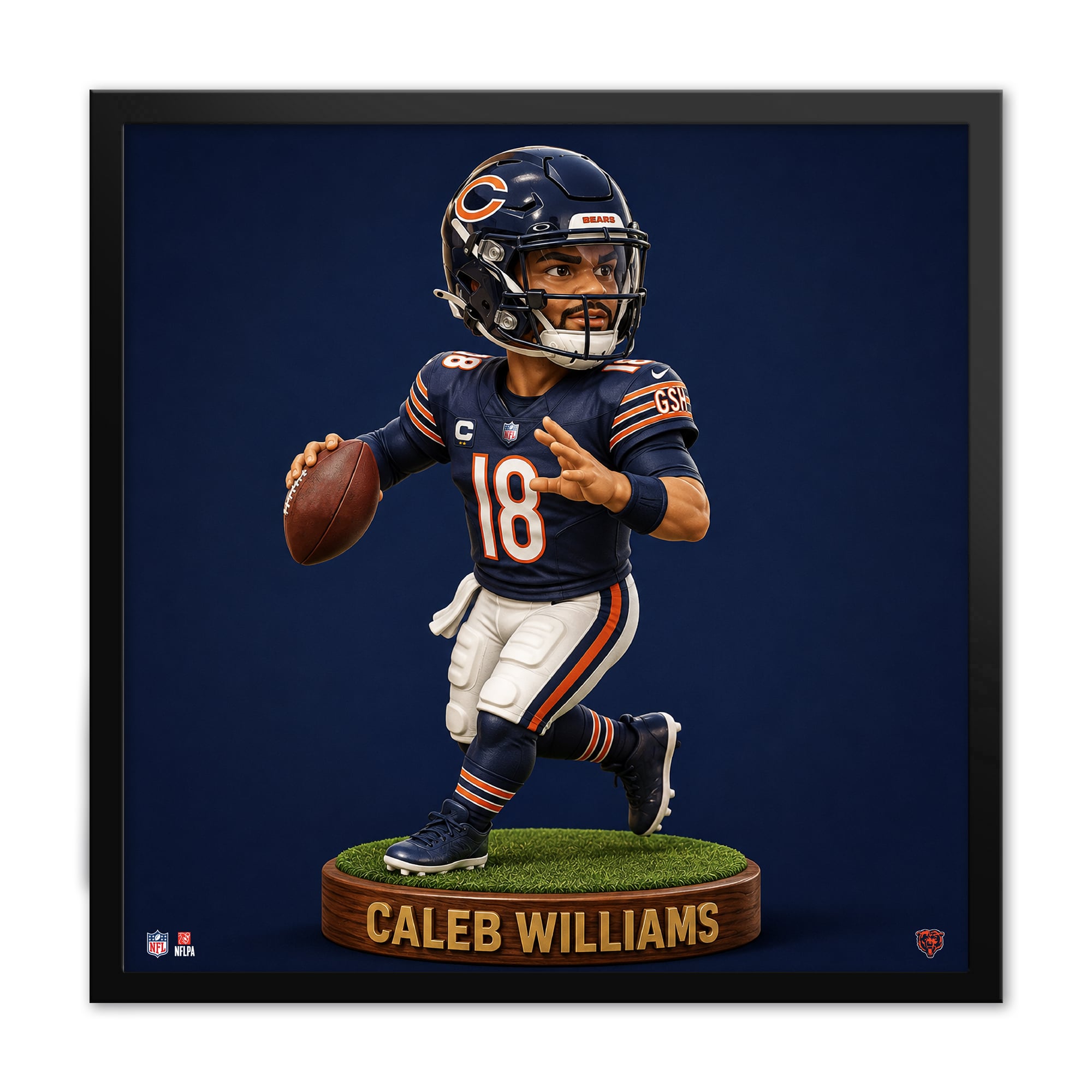 Caleb Williams Chicago Bears 13" x 13" Bobblehead Framed Print