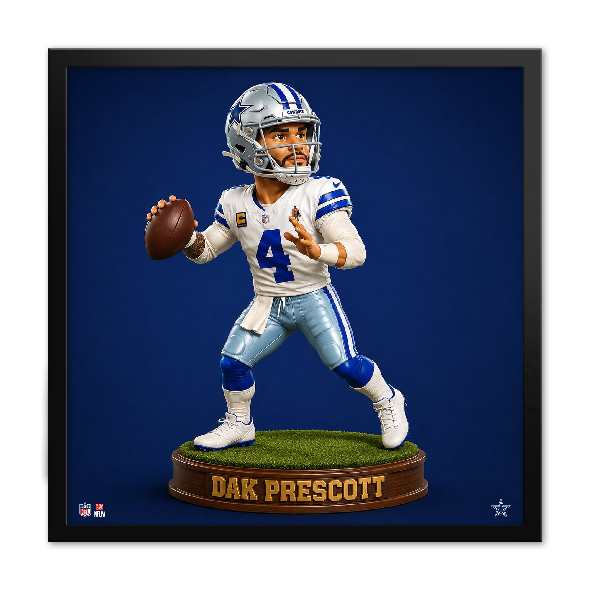 Dak Prescott Dallas Cowboys 13" x 13" Bobblehead Framed Print