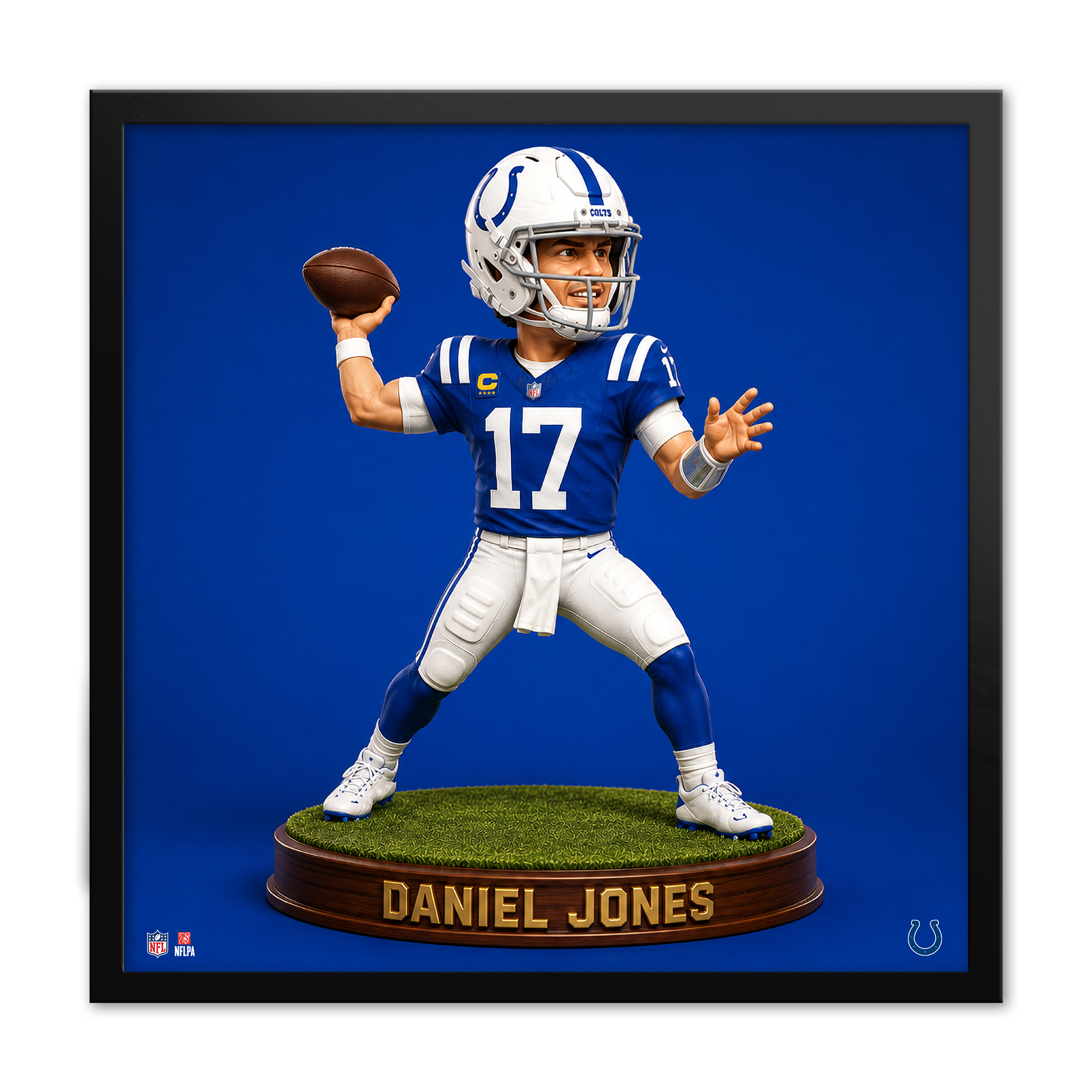 Daniel Jones Indianapolis Colts 13" x 13" Bobblehead Framed Print