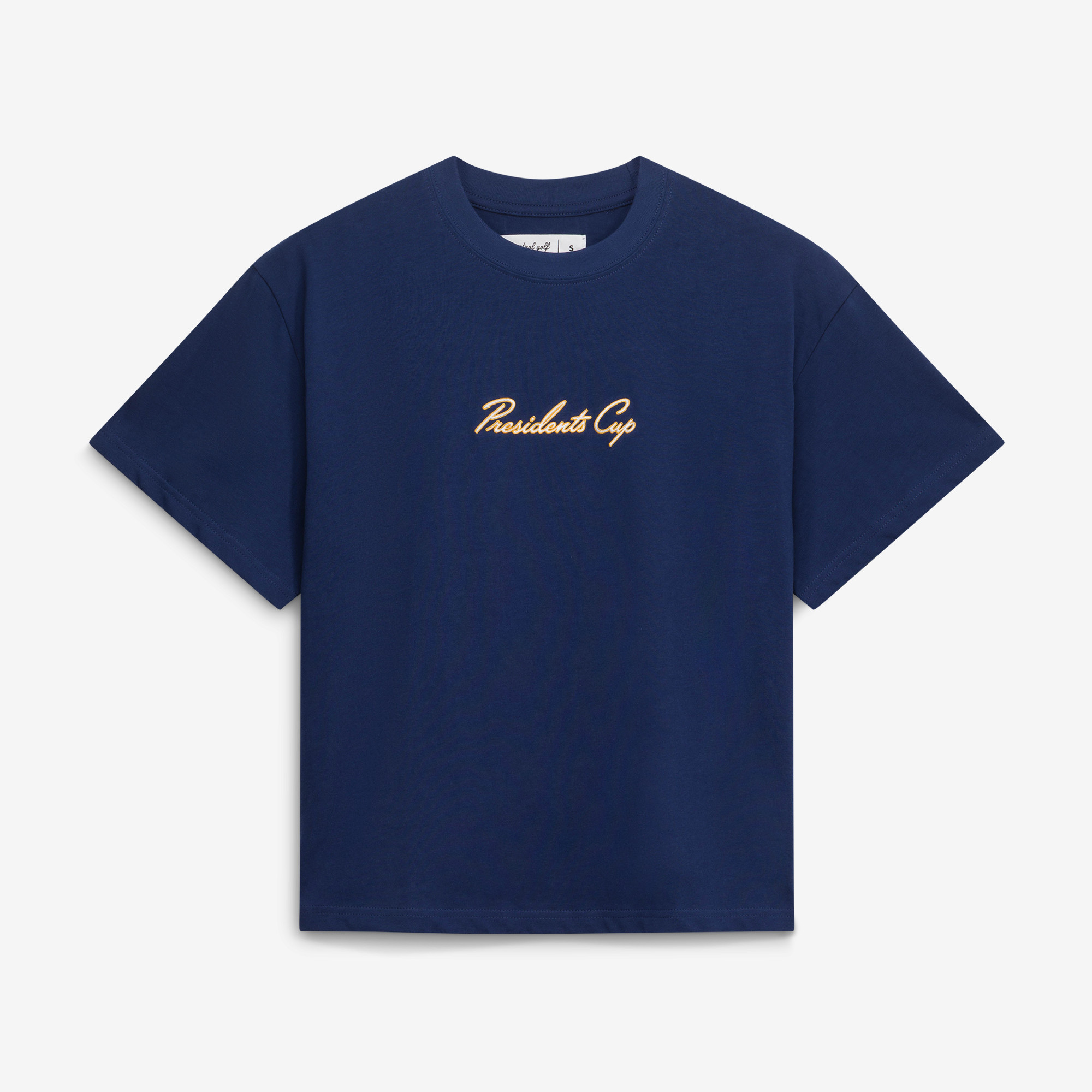 Women’s Barstool Golf Navy 2026 Presidents Cup Embroidered T-Shirt Women’s Barstool Golf Navy 2026 Presidents Cup Embroidered T-Shirt