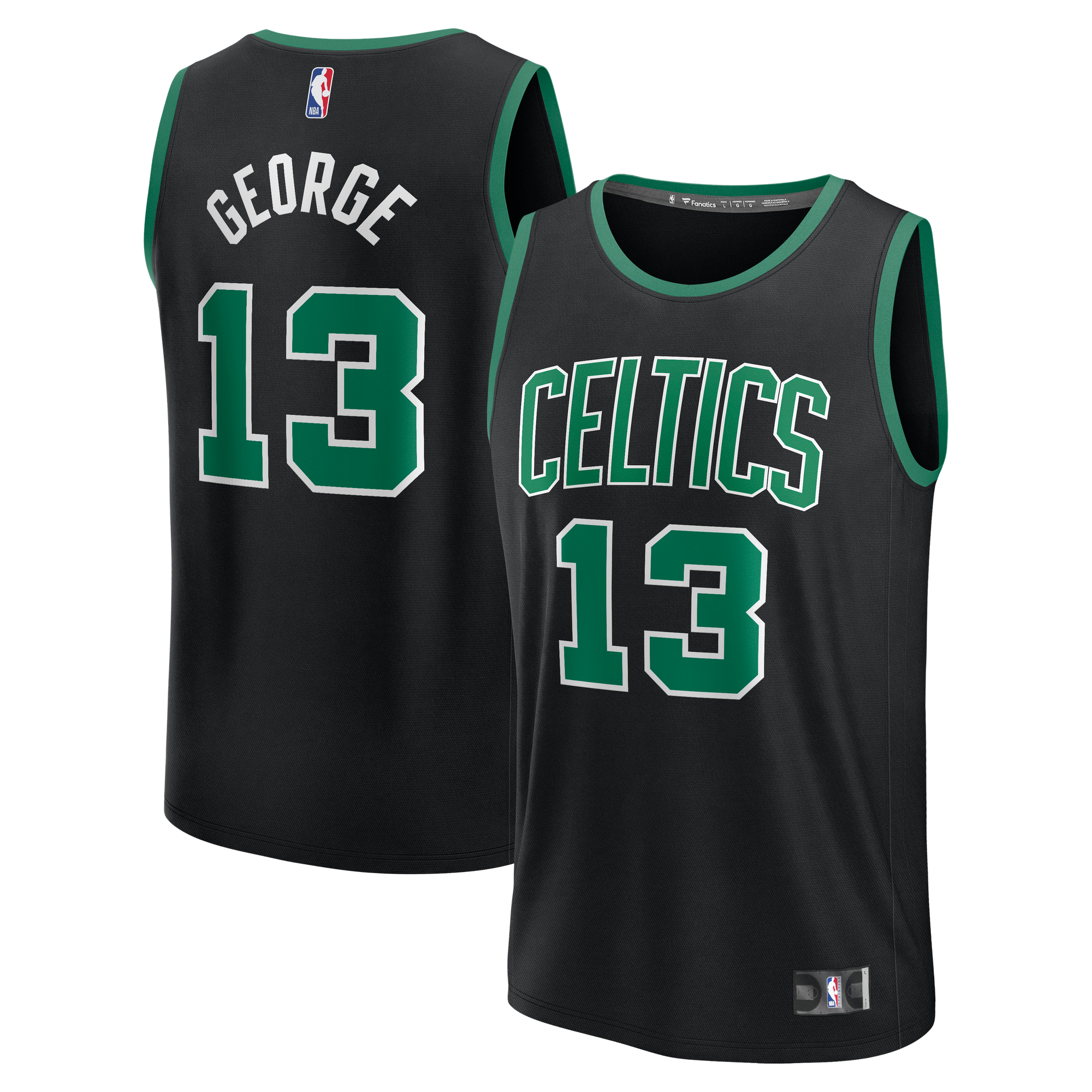 Men's Fanatics Paul George Black Boston Celtics Fast Break Replica Jersey - Statement Edition