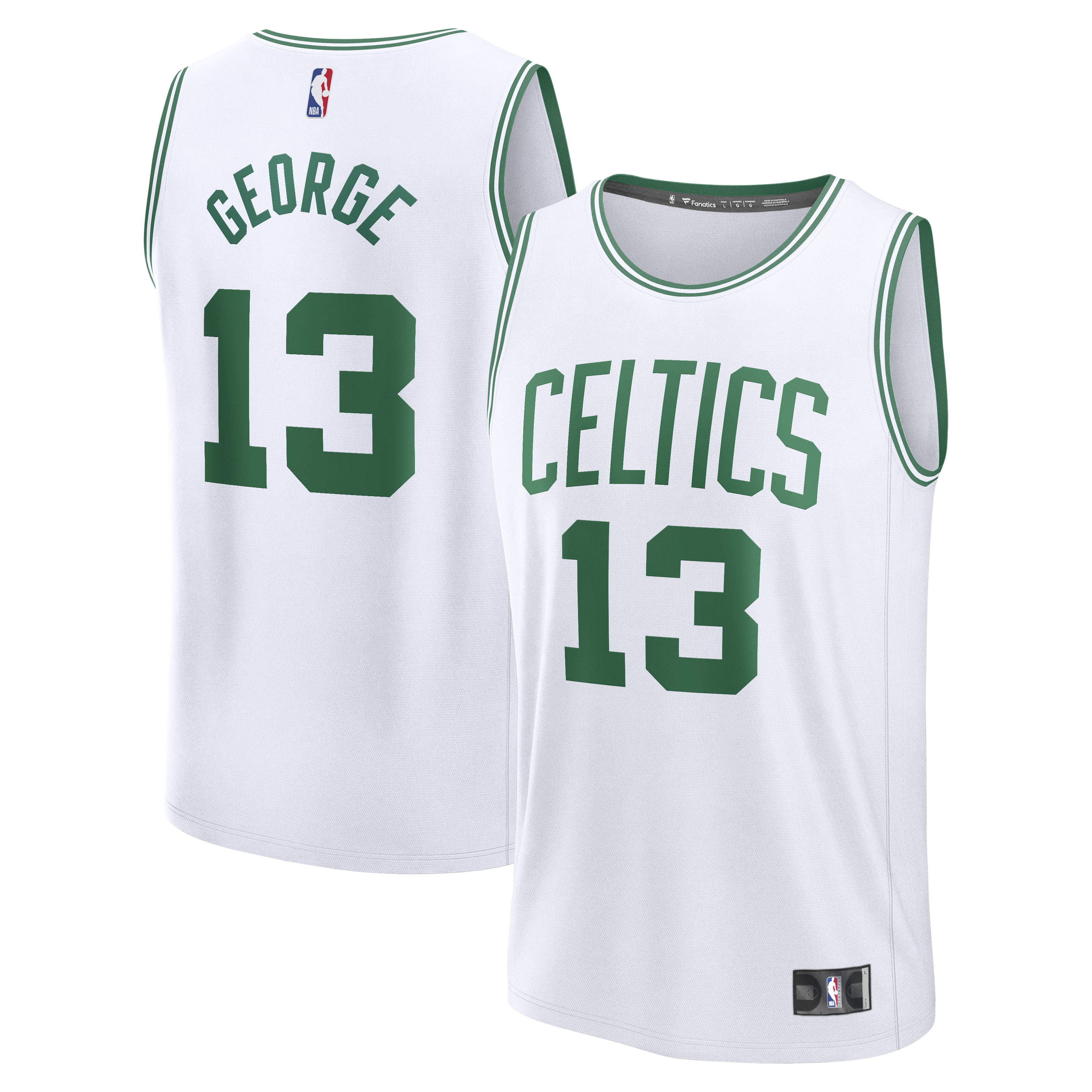 Men's Fanatics Paul George White Boston Celtics Fast Break Replica Jersey - Association Edition