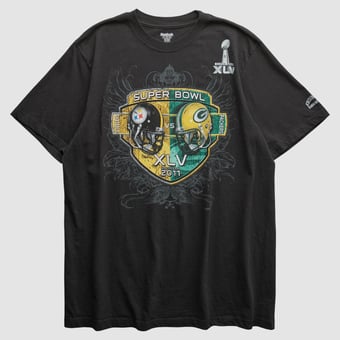 Super Bowl XLV Reebok 2011 T-shirt - Black - S by Fanatics Real Vintage