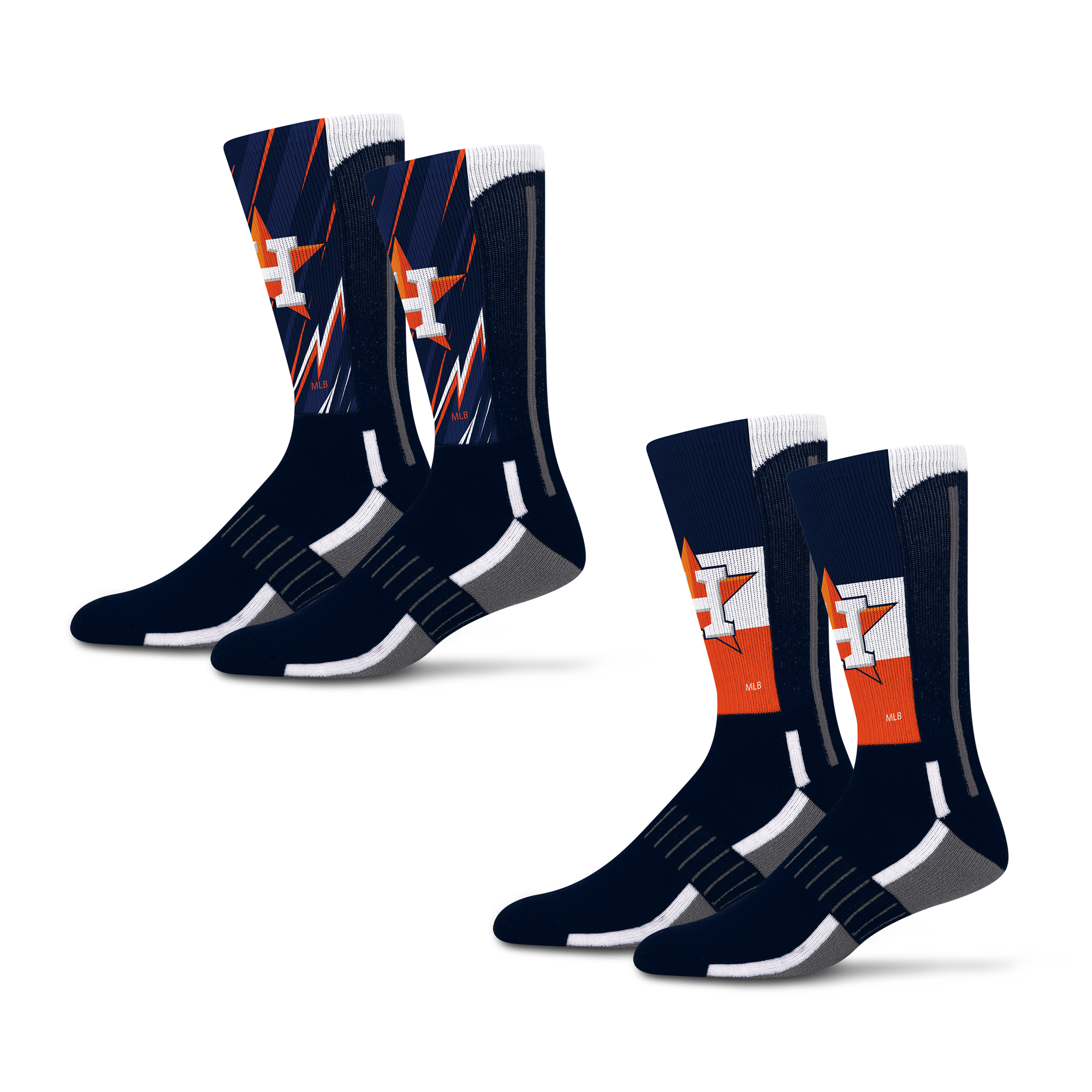 Unisex Starter Houston Astros Big Energy Neo Two-Pack Crew Socks Set