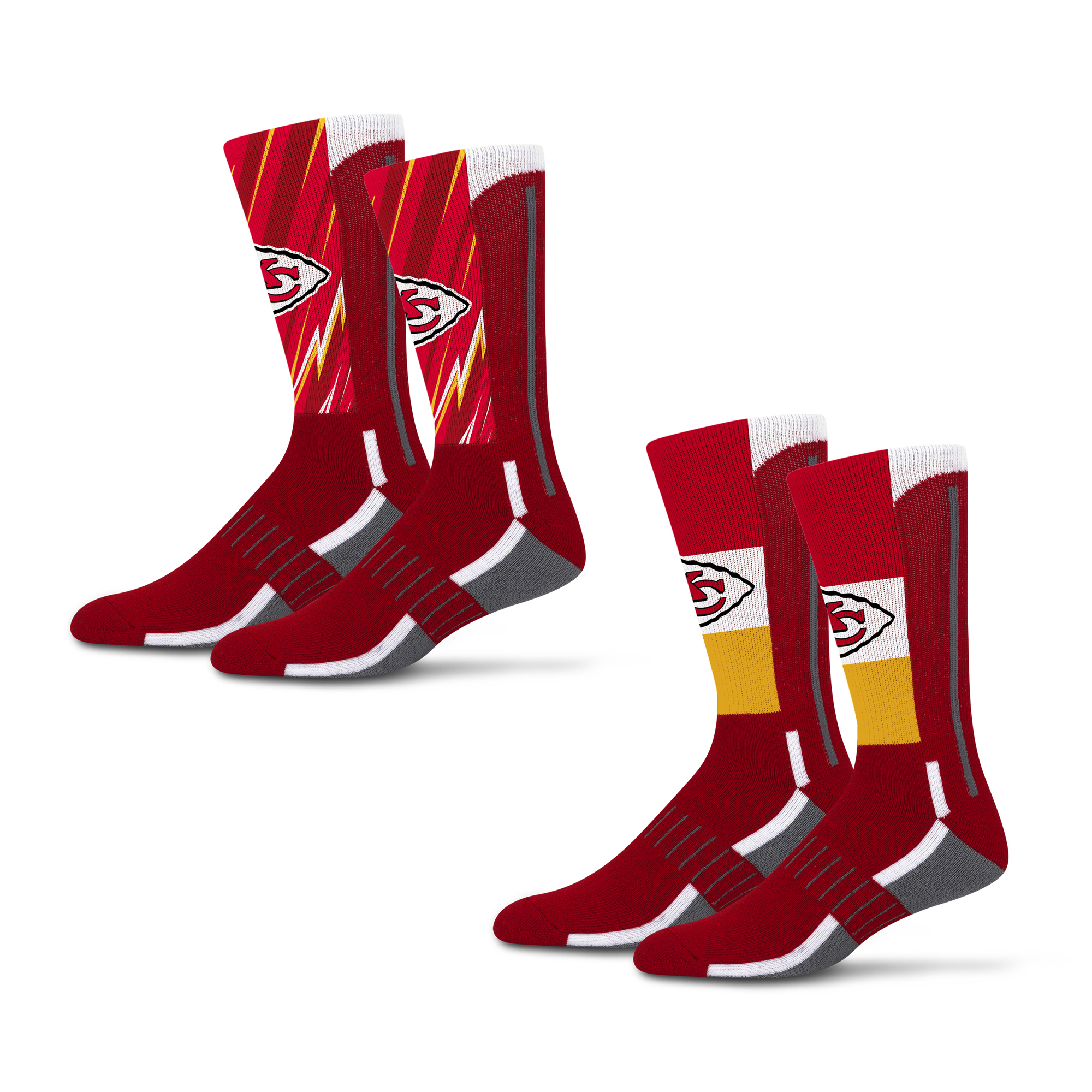 Unisex Starter Kansas City Chiefs Big Energy Neo Two-Pack Crew Socks Set
