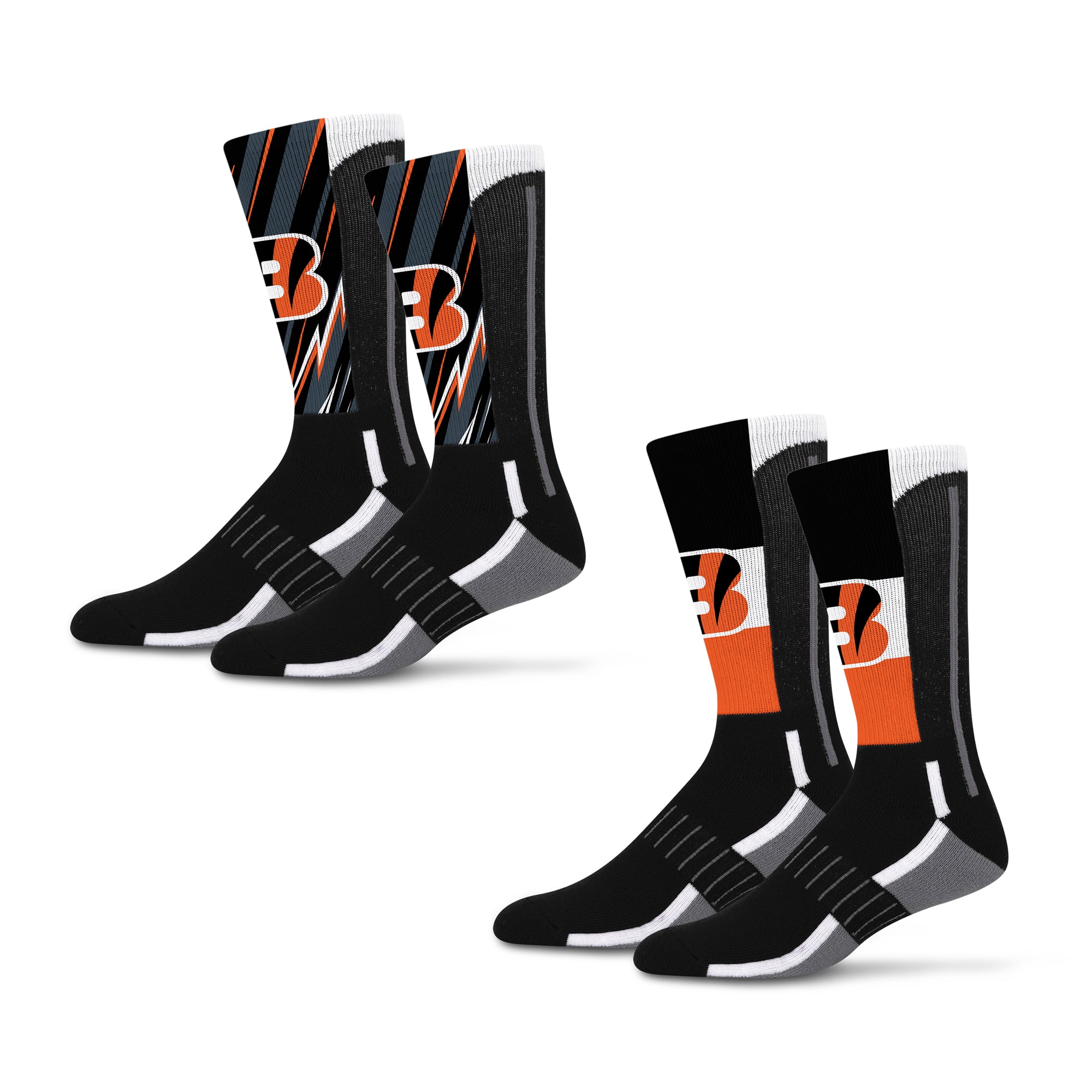 Unisex Starter Cincinnati Bengals Big Energy Neo Two-Pack Crew Socks Set Unisex Starter Cincinnati Bengals Big Energy Neo Two-Pack Crew Socks Set