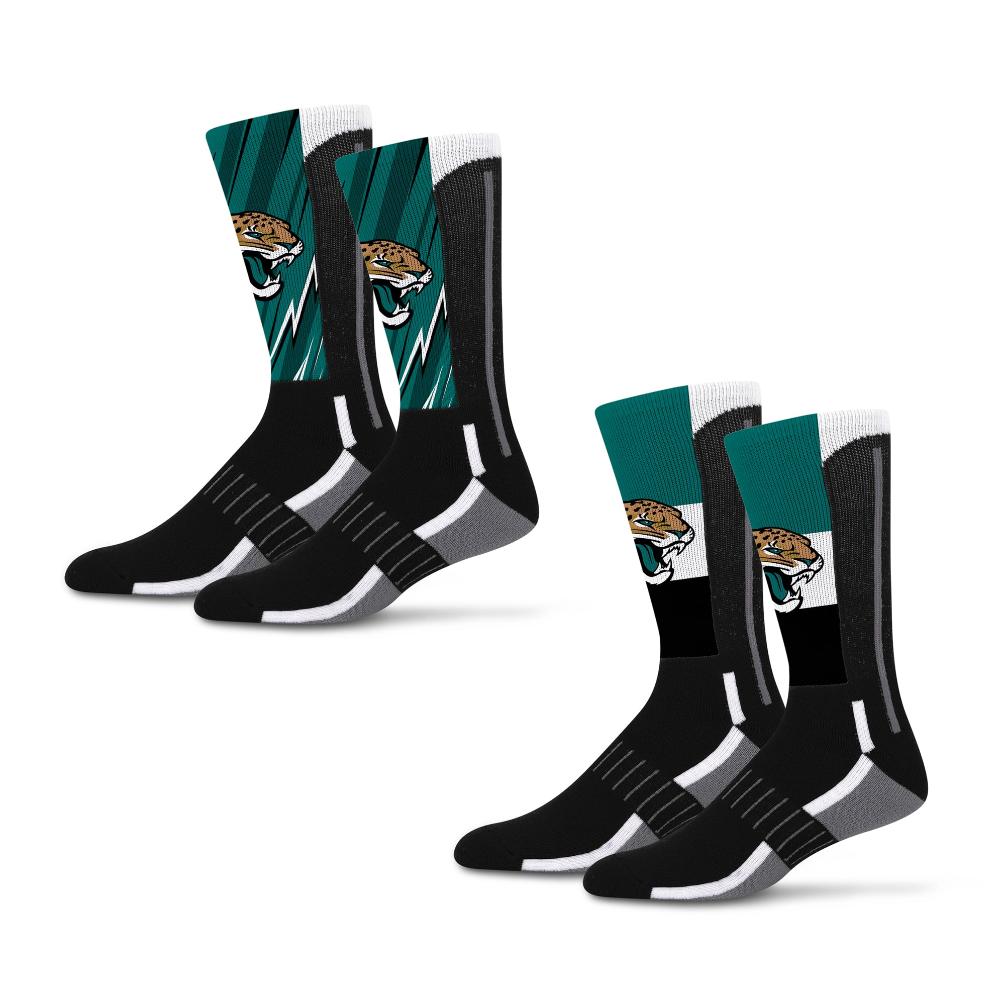 Unisex Starter Jacksonville Jaguars Big Energy Neo Two-Pack Crew Socks Set Unisex Starter Jacksonville Jaguars Big Energy Neo Two-Pack Crew Socks Set