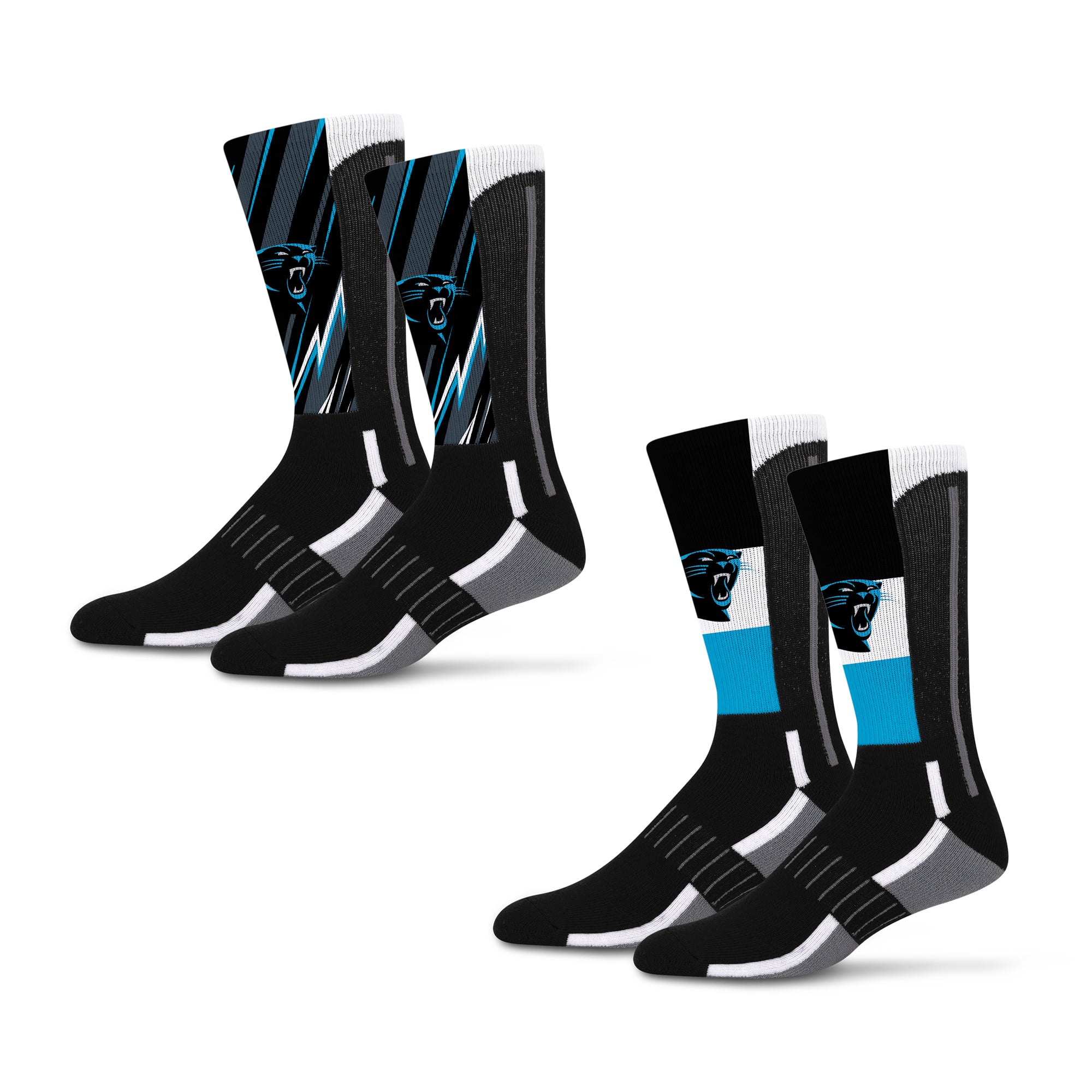 Unisex Starter Carolina Panthers Big Energy Neo Two-Pack Crew Socks Set Unisex Starter Carolina Panthers Big Energy Neo Two-Pack Crew Socks Set