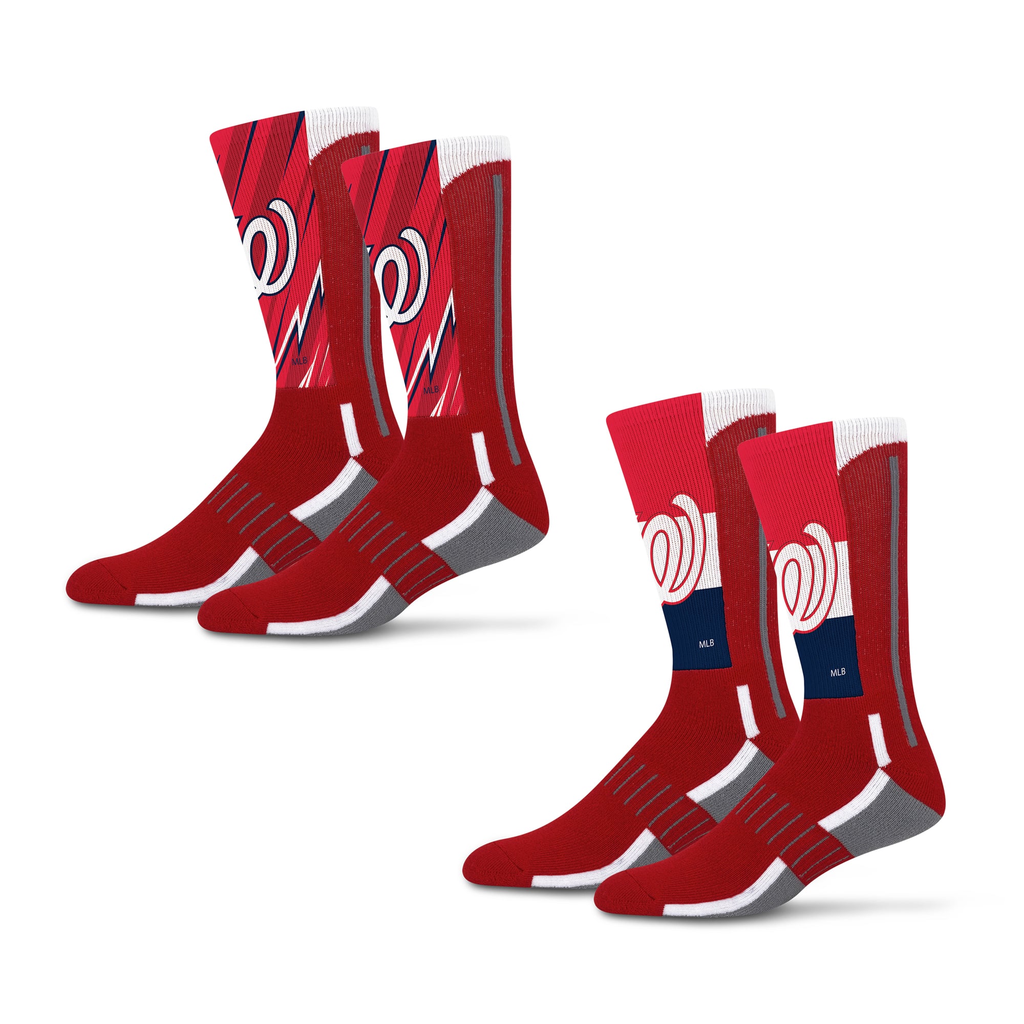 Unisex Starter Washington Nationals Big Energy Neo Two-Pack Crew Socks Set