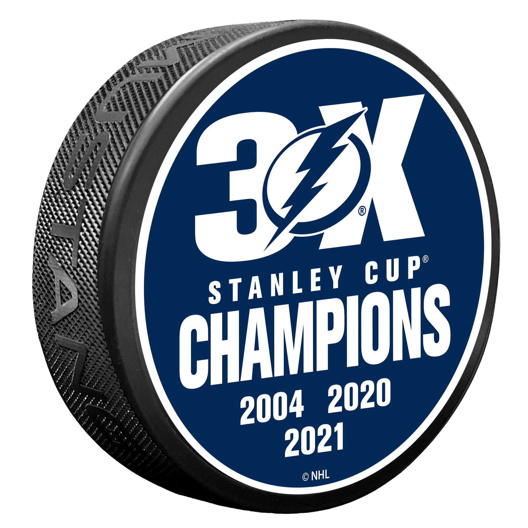 Tampa Bay Lightning 3X Champions Hockey Puck