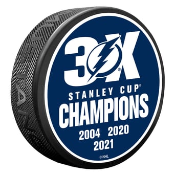 Tampa Bay Lightning 3X Champions Hockey Puck