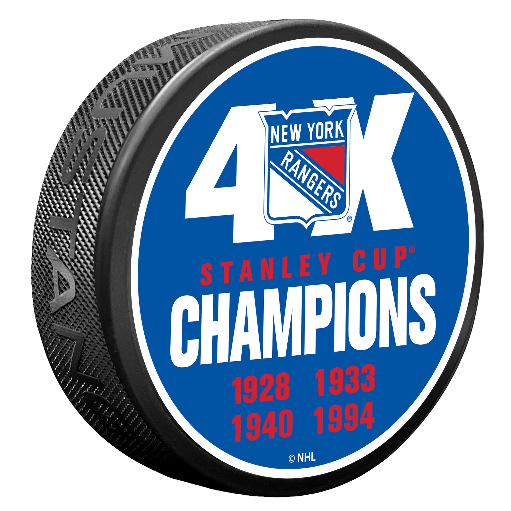 New York Rangers 4X Champions Hockey Puck
