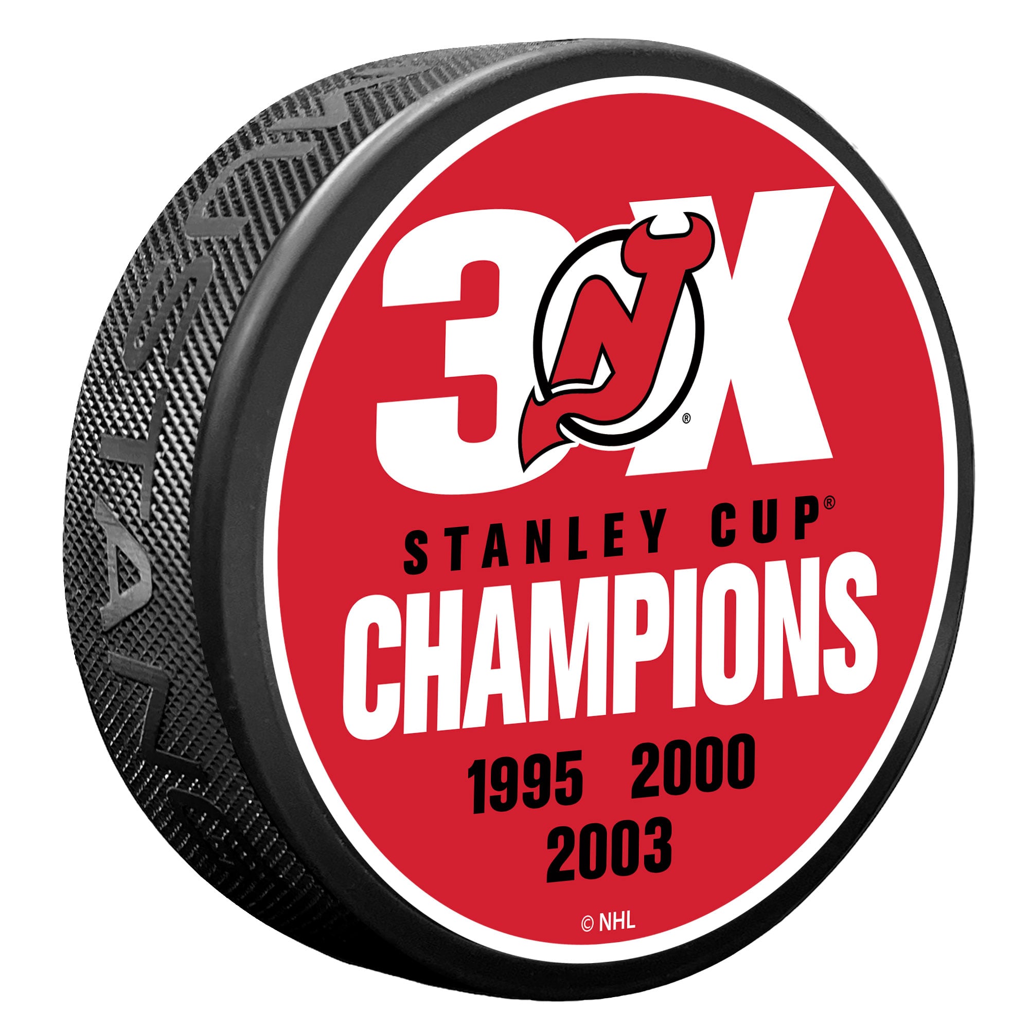 New Jersey Devils 3X Champions Hockey Puck