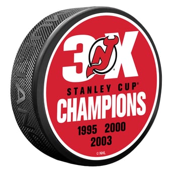 New Jersey Devils 3X Champions Hockey Puck
