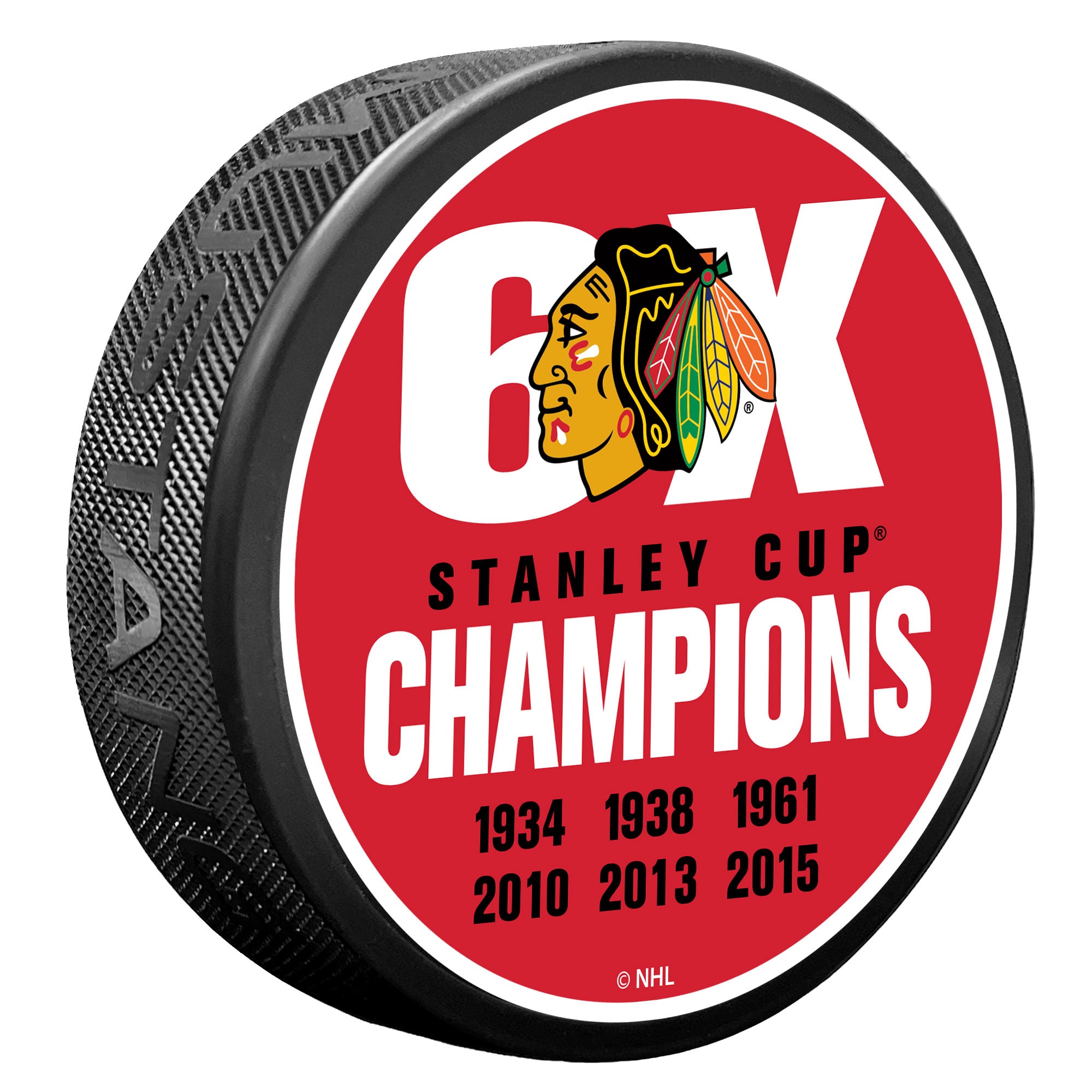 Chicago Blackhawks 6X Champions Hockey Puck