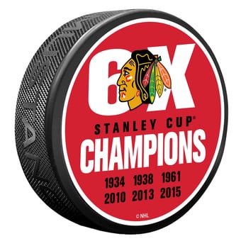 Chicago Blackhawks 6X Champions Hockey Puck