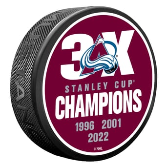 Colorado Avalanche 3X Champions Hockey Puck