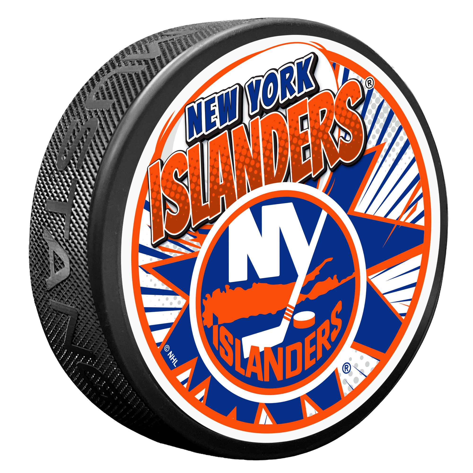 New York Islanders Kaboom Hockey Puck
