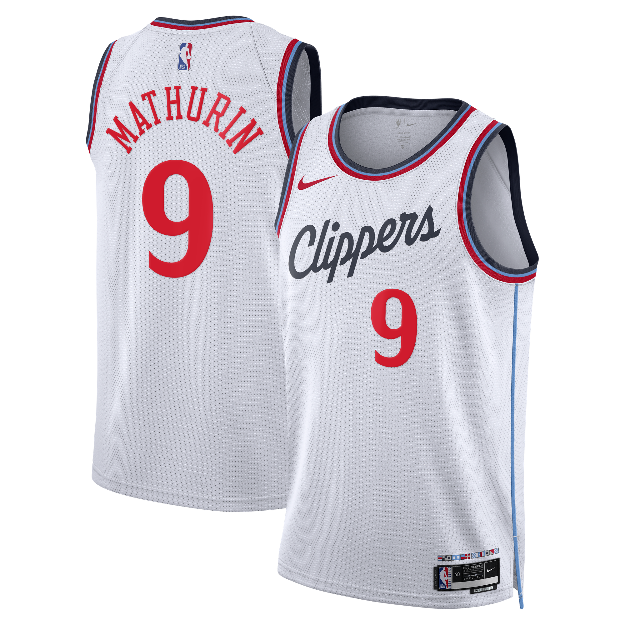 Camiseta réplica Nike Association Edition Swingman de Los Angeles Clippers - Blanca - Benedict Mathurin - Unisex