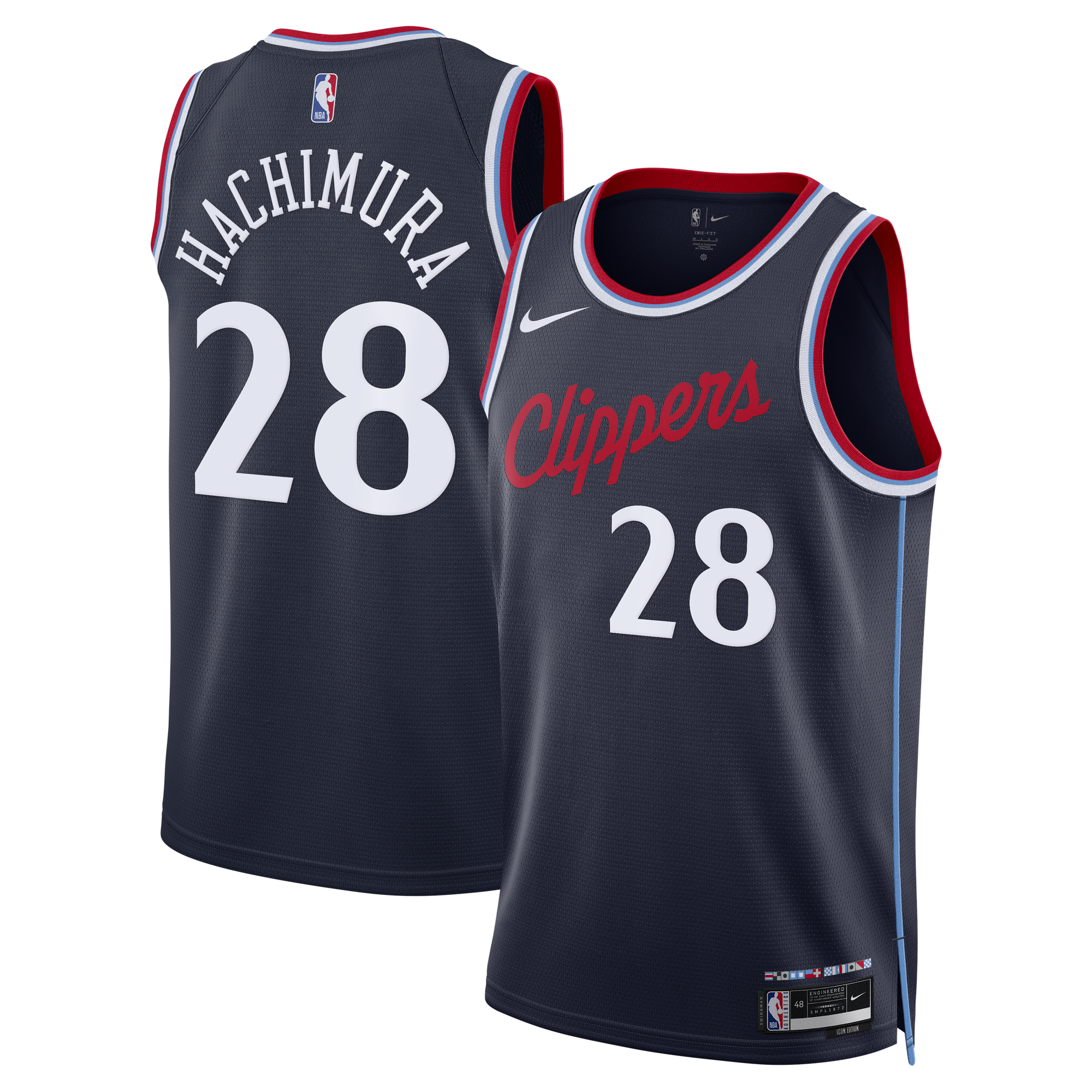 Camiseta réplica Nike Icon Edition Swingman de Los Angeles Clippers - Azul marino - Rui Hachimura - Unisex