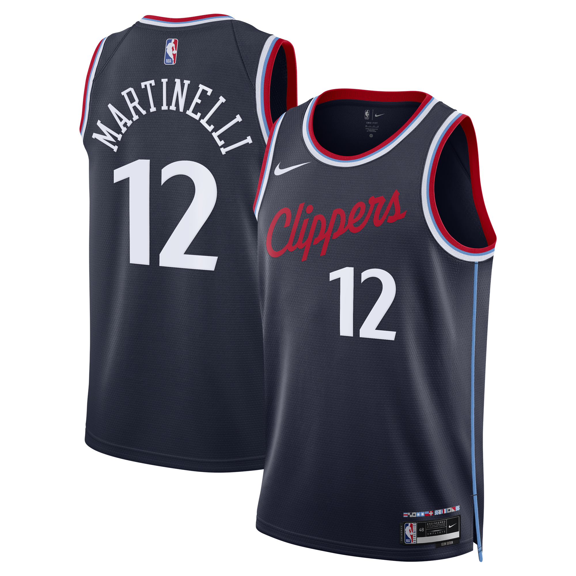 Camiseta réplica Nike Icon Edition Swingman de Los Angeles Clippers - Azul marino - Nick Martinelli - Unisex