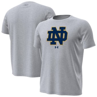 Men's Under Armour Gray Notre Dame Fighting Irish Primary Tech Stretch T-Shirt