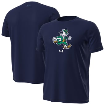 Core Tech Stretch T-Shirt Under Armour Navy Notre Dame Fighting Irish Soccer Leprechaun Tech Stretch T-Shirt