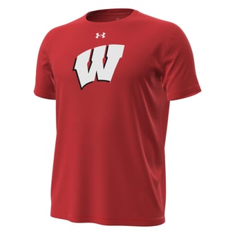 Men's Under Armour Red Wisconsin Badgers Primary Tech Stretch T-Shirt