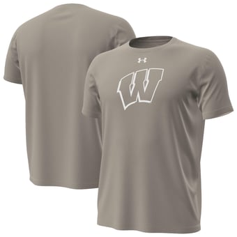 Men's Under Armour  Stone Wisconsin Badgers Inline Core T-Shirt