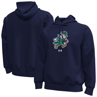 Men's Under Armour  Navy Notre Dame Fighting Irish Core Icon Fleece Pullover Hoodie