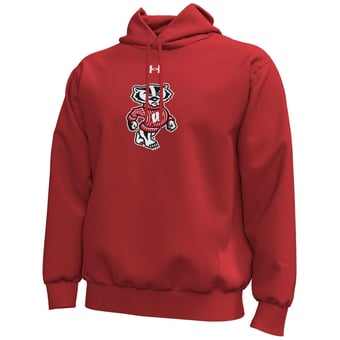 Men's Under Armour  Red Wisconsin Badgers Core Icon Fleece Pullover Hoodie