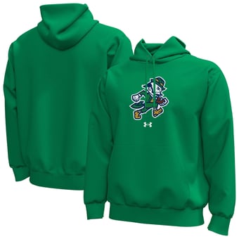 Men's Under Armour  Kelly Green Notre Dame Fighting Irish Core Icon Fleece Pullover Hoodie