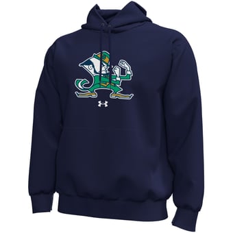 Men's Under Armour  Navy Notre Dame Fighting Irish Core Icon Fleece Pullover Hoodie