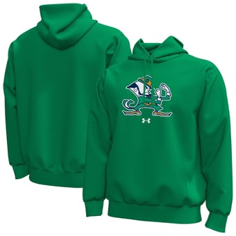 Men's Under Armour  Kelly Green Notre Dame Fighting Irish Core Icon Fleece Pullover Hoodie