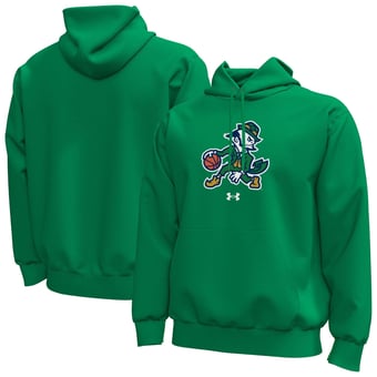 Men's Under Armour  Kelly Green Notre Dame Fighting Irish Core Icon Fleece Pullover Hoodie