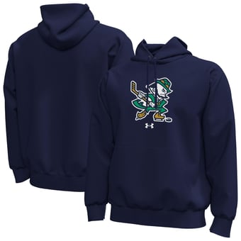 Men's Under Armour  Navy Notre Dame Fighting Irish Core Icon Fleece Pullover Hoodie
