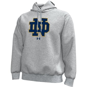 Men's Under Armour  Heather Gray Notre Dame Fighting Irish Core Icon Fleece Pullover Hoodie