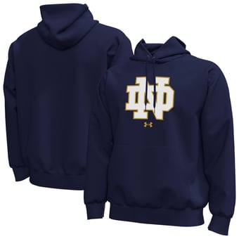 Men's Under Armour  Navy Notre Dame Fighting Irish Core Icon Fleece Pullover Hoodie